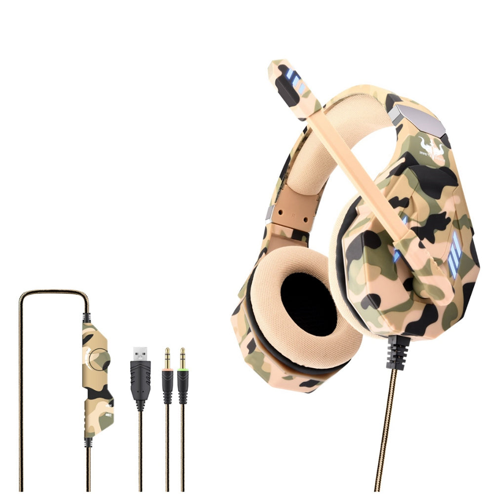 OVLENG GT94 Camouflage Style Wired Gaming Headset Over-Ear E-sports Headphone USB+2x3.5mm LED Lighting Headset with Noise-Canceling Mic OVLENG GT94 Camouflage Style Wired Gaming Headset Over-Ear E-sports Headphone USB+2x3.5mm LED Lighting Headset with Noise-Canceling Mic